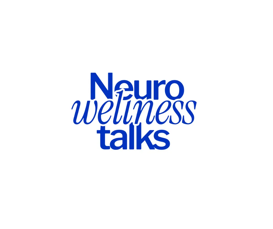 Blue text logo reading Neuro wellness talks on a white background.