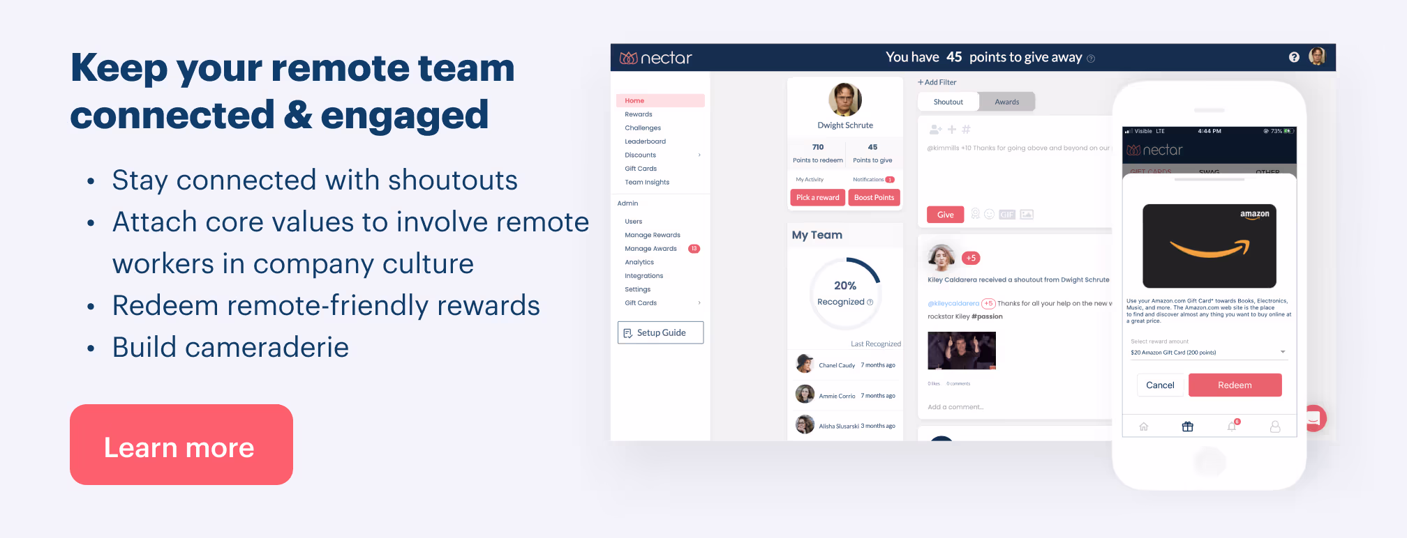 Keep your remote team connected and engaged with Nectar