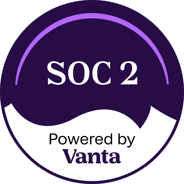 SOC 2 certified badge powered by Vanta