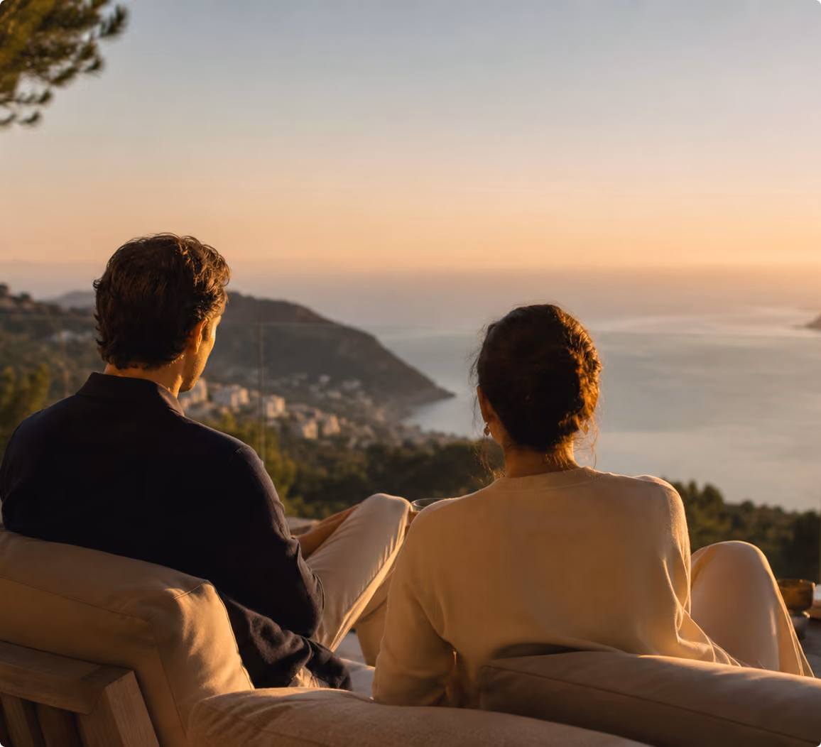 Couple watching sunset