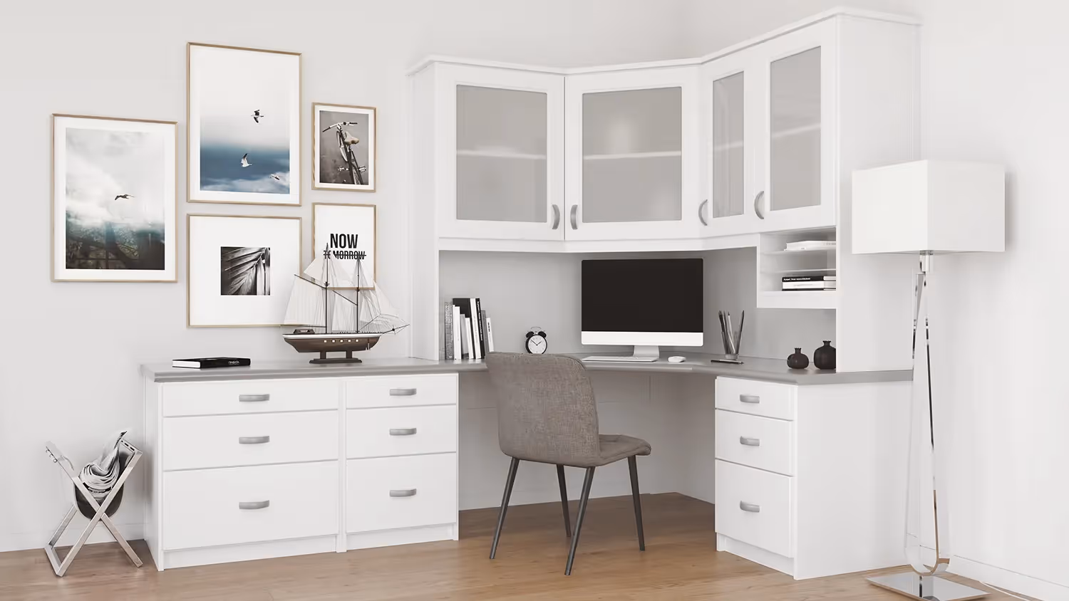 Closets by Design Home Office in Infinity Office + Deco finish