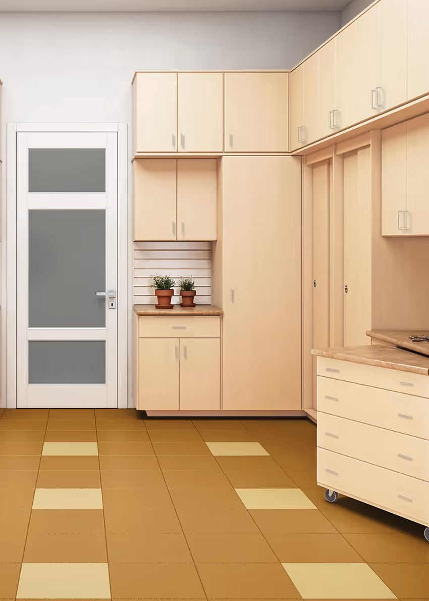Closets by Design Garage in Hard Rock Maple EverydayII finish