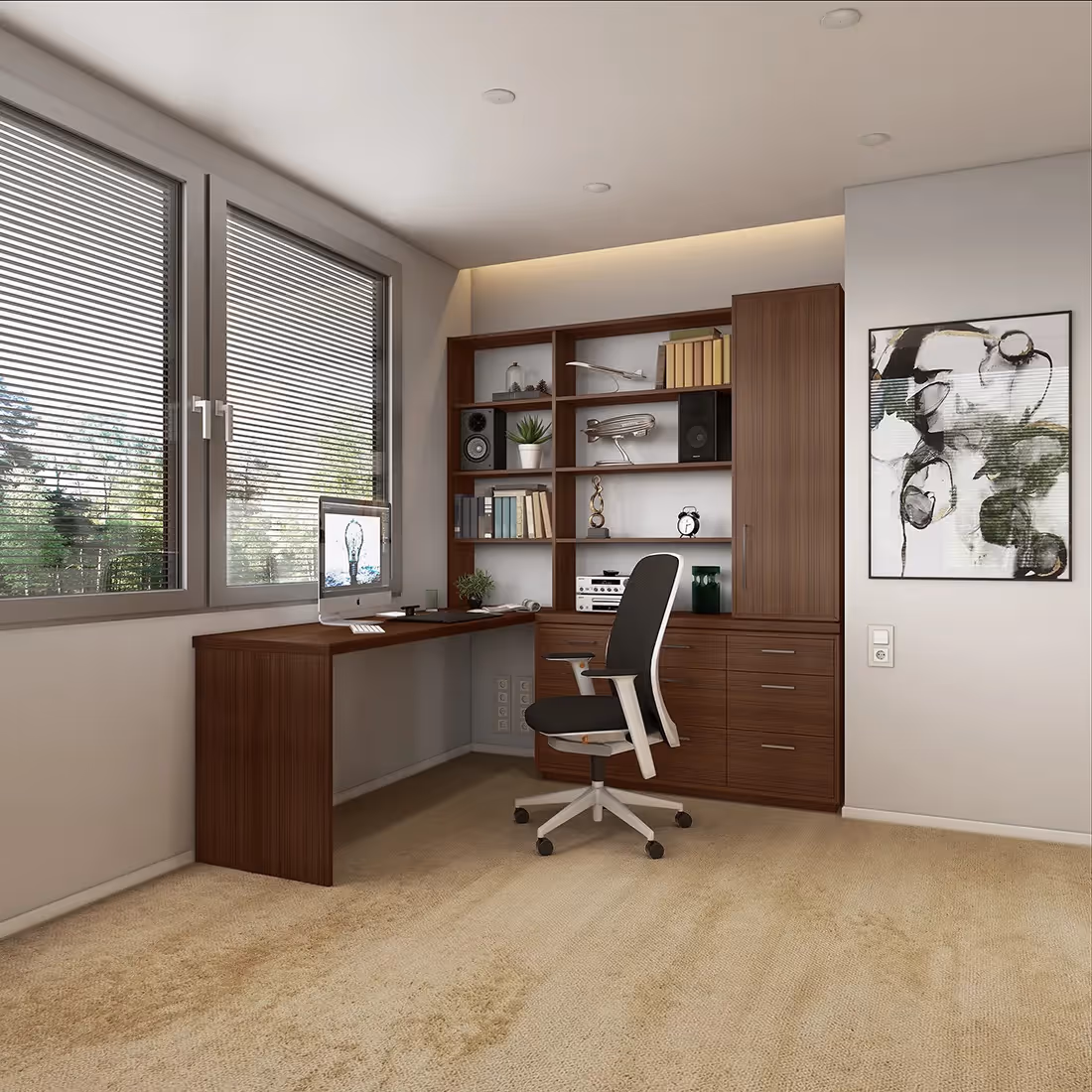 Closets by Design Modern Home Office in Autumn Leaves finish