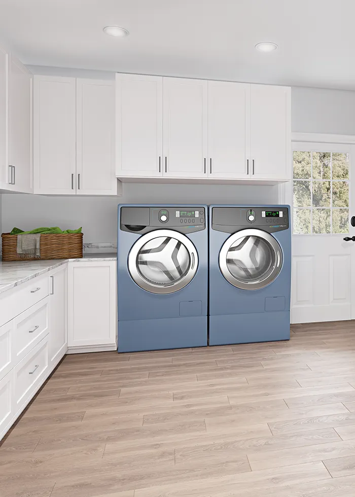 Closets by Design Modern Laundry Room in White finish