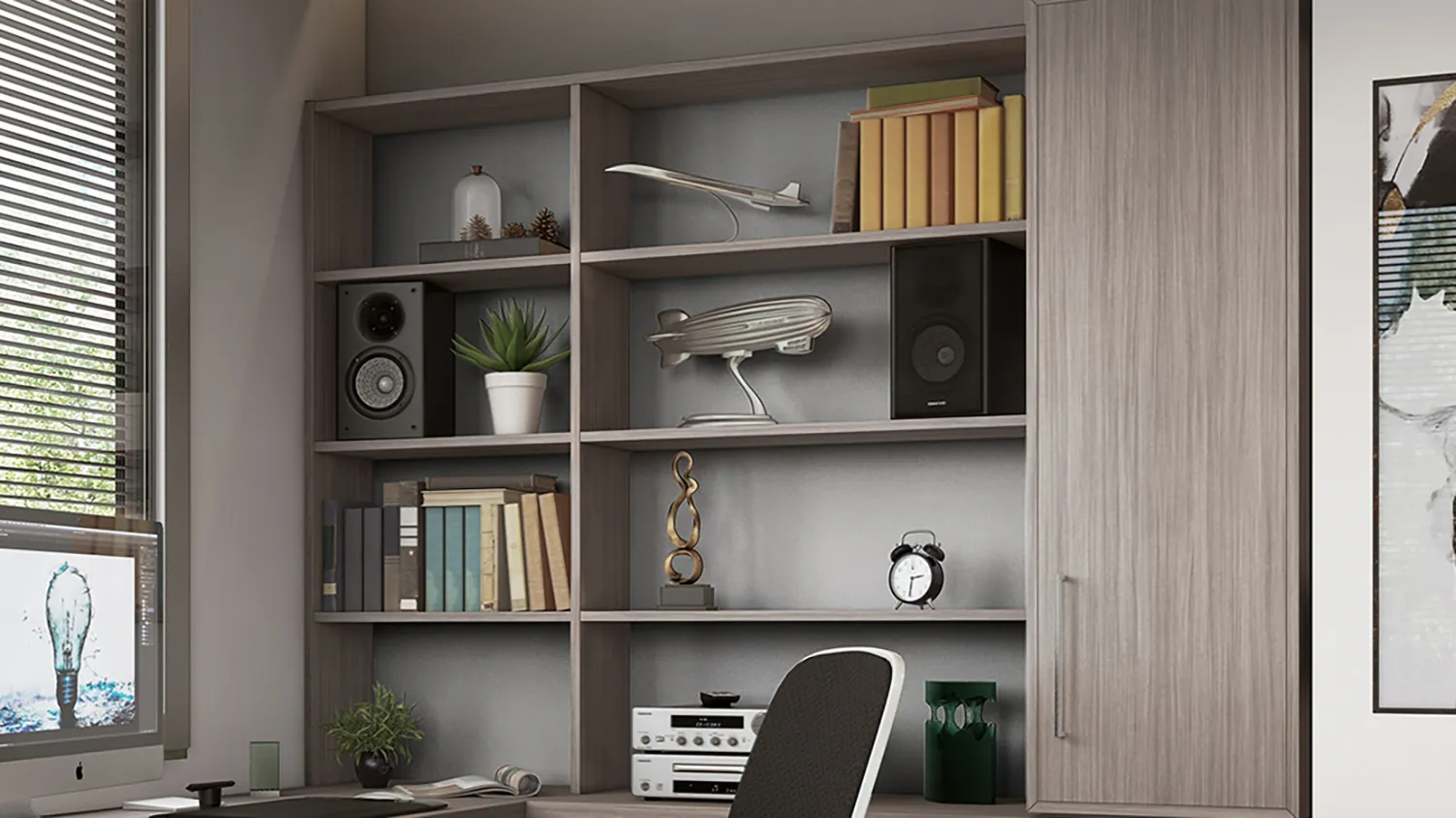 Hardware and shelving that bring executive energy.