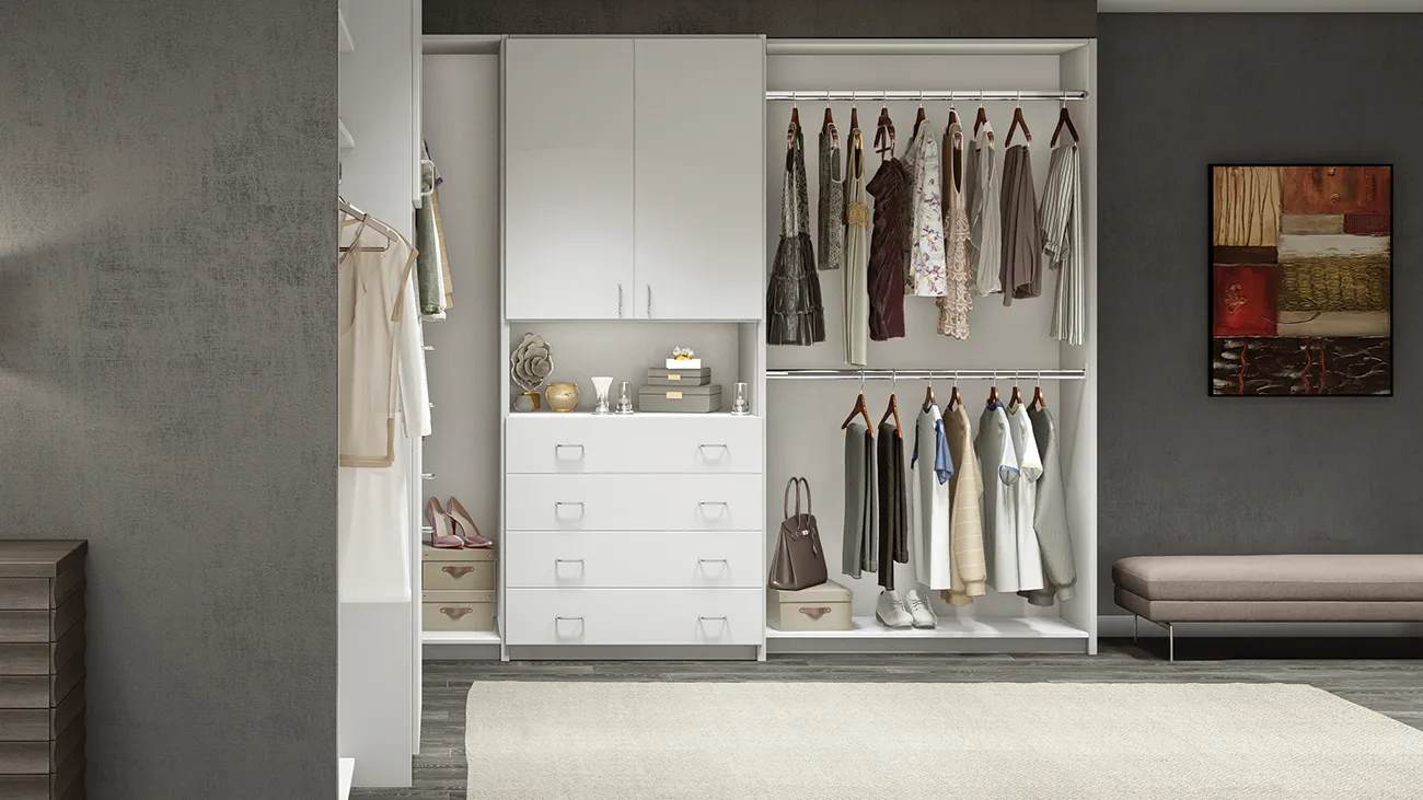 Closets by Design Walk in Closet in Regency Finish