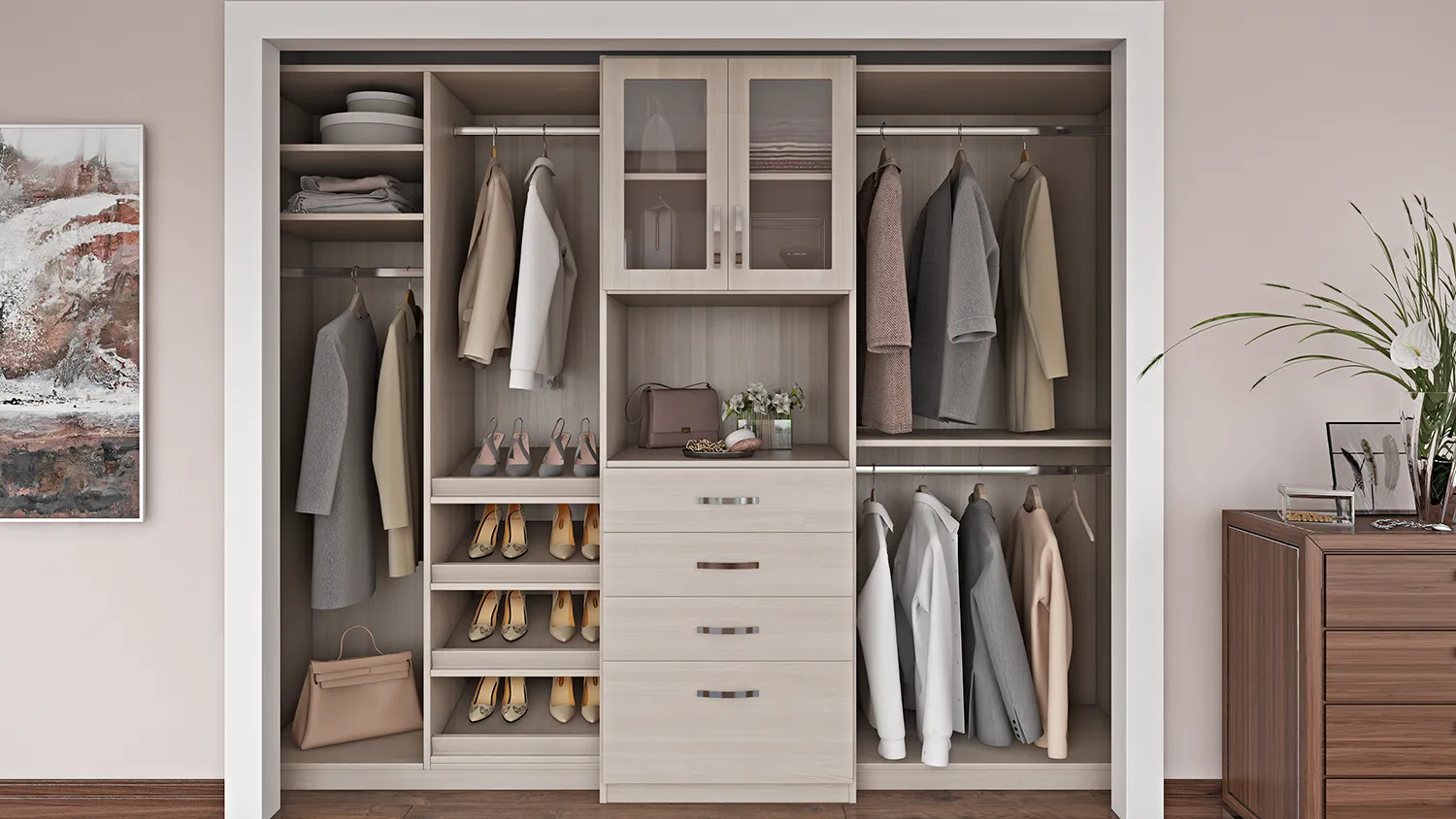 Closets by Design Reach in Closet in Brio Finish