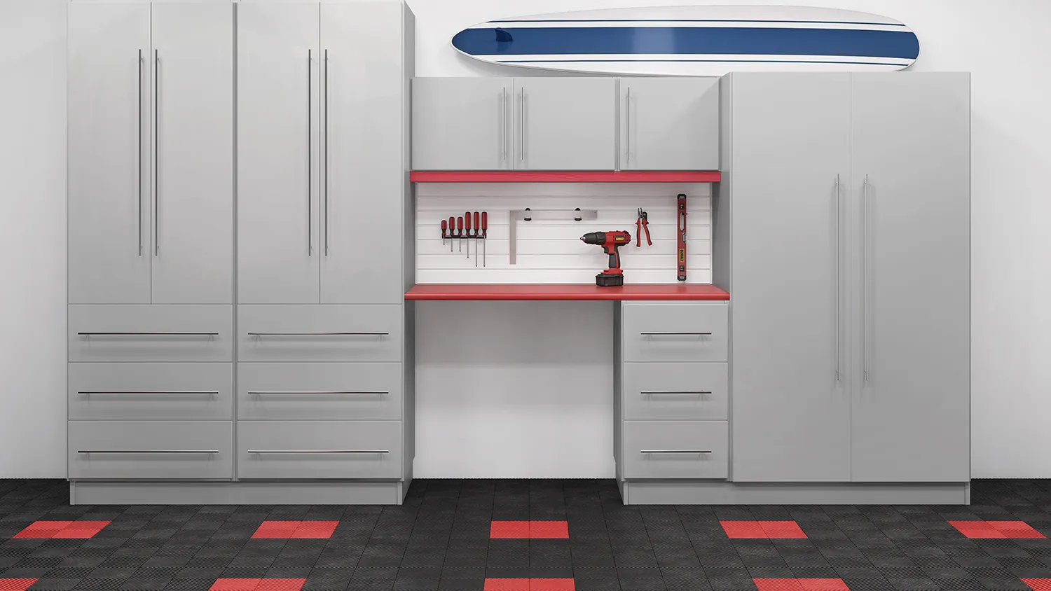 Closets by Design Modern Industrial Garage in Light Grey Classic finish