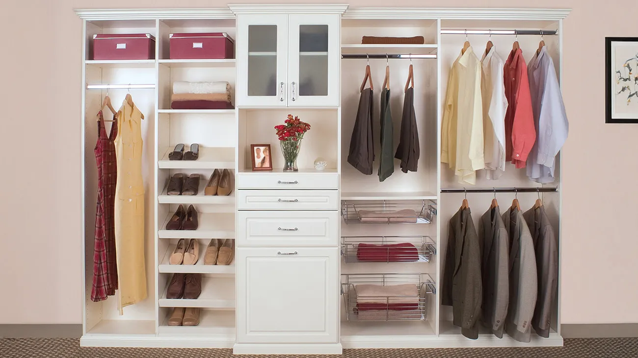 Closets by Design Reach in Closet in White Classic Finish