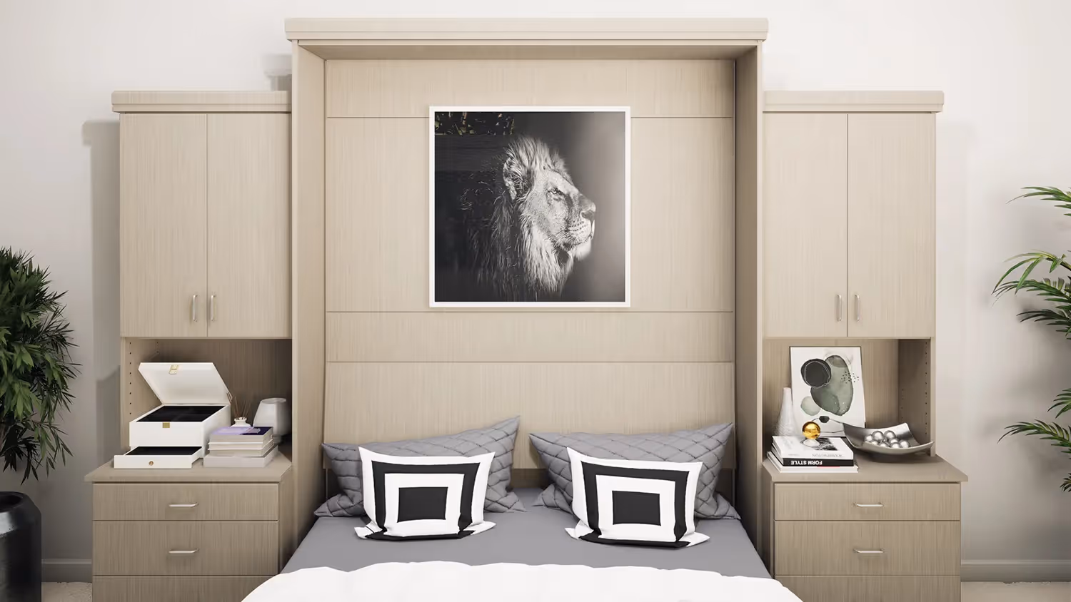 closets by design wallbed with brio finish