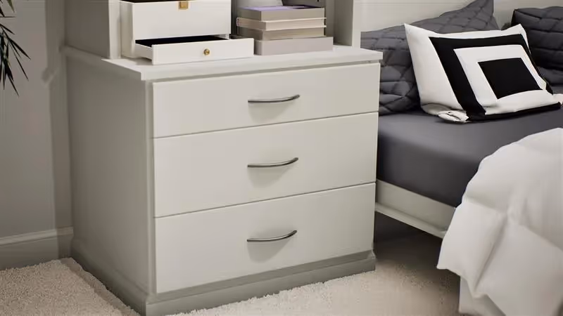Built-in cabinetry with sturdy fold-down design.