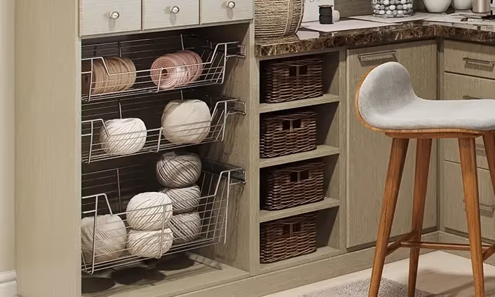 closets by design hobby room baskets
