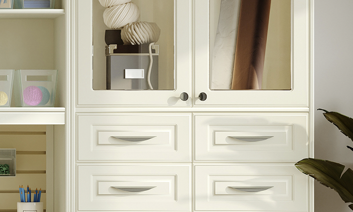 closets by design hobby room door and drawers