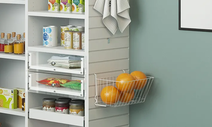 closets by design pantry slatwall accessories