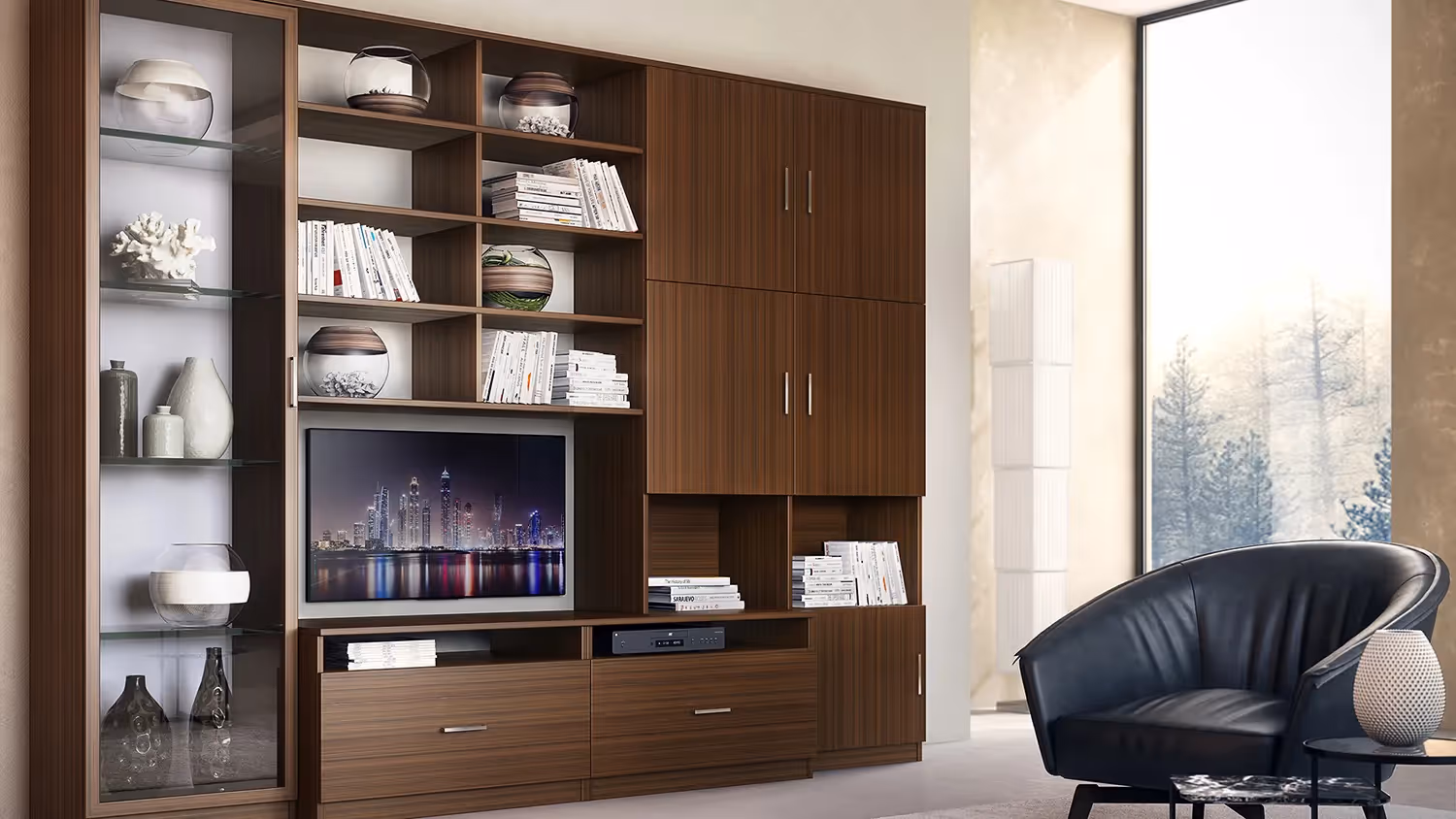 Ventilated cabinetry for electronics and gear.