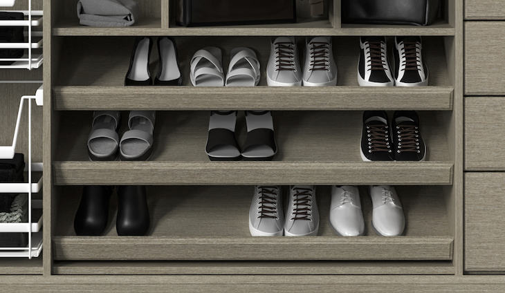 closets by design custom shoe shelf