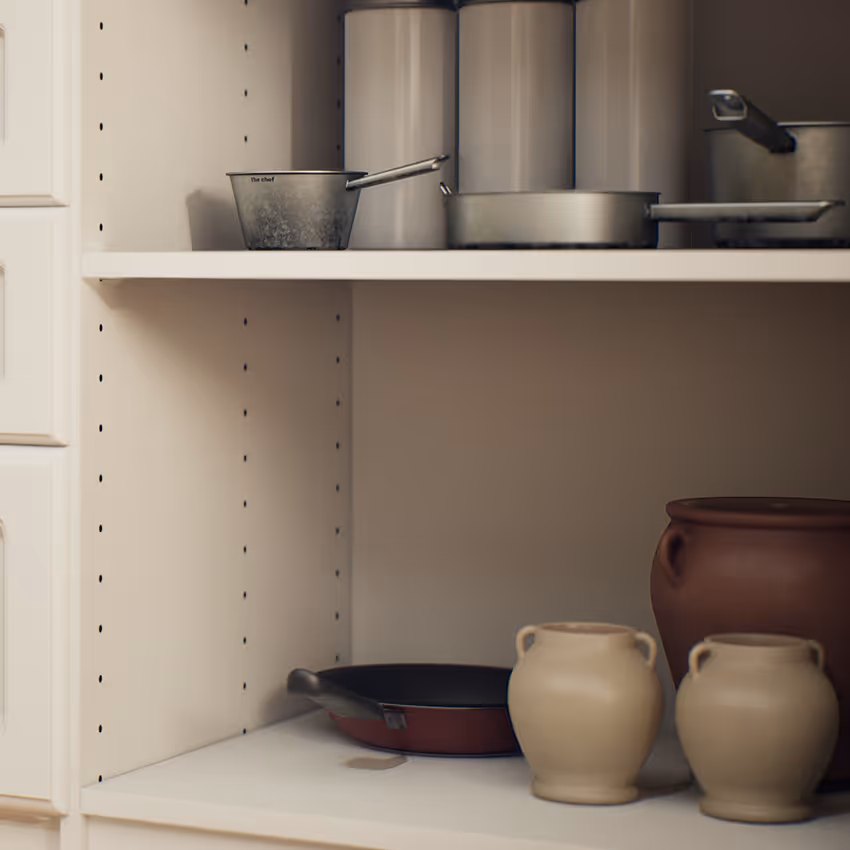 closets by design pantry drawer and shelf