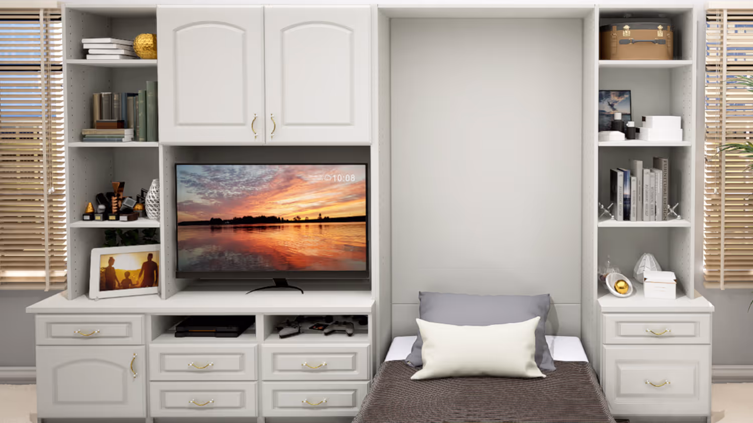 Closets by design traditional wallbed with deco finish