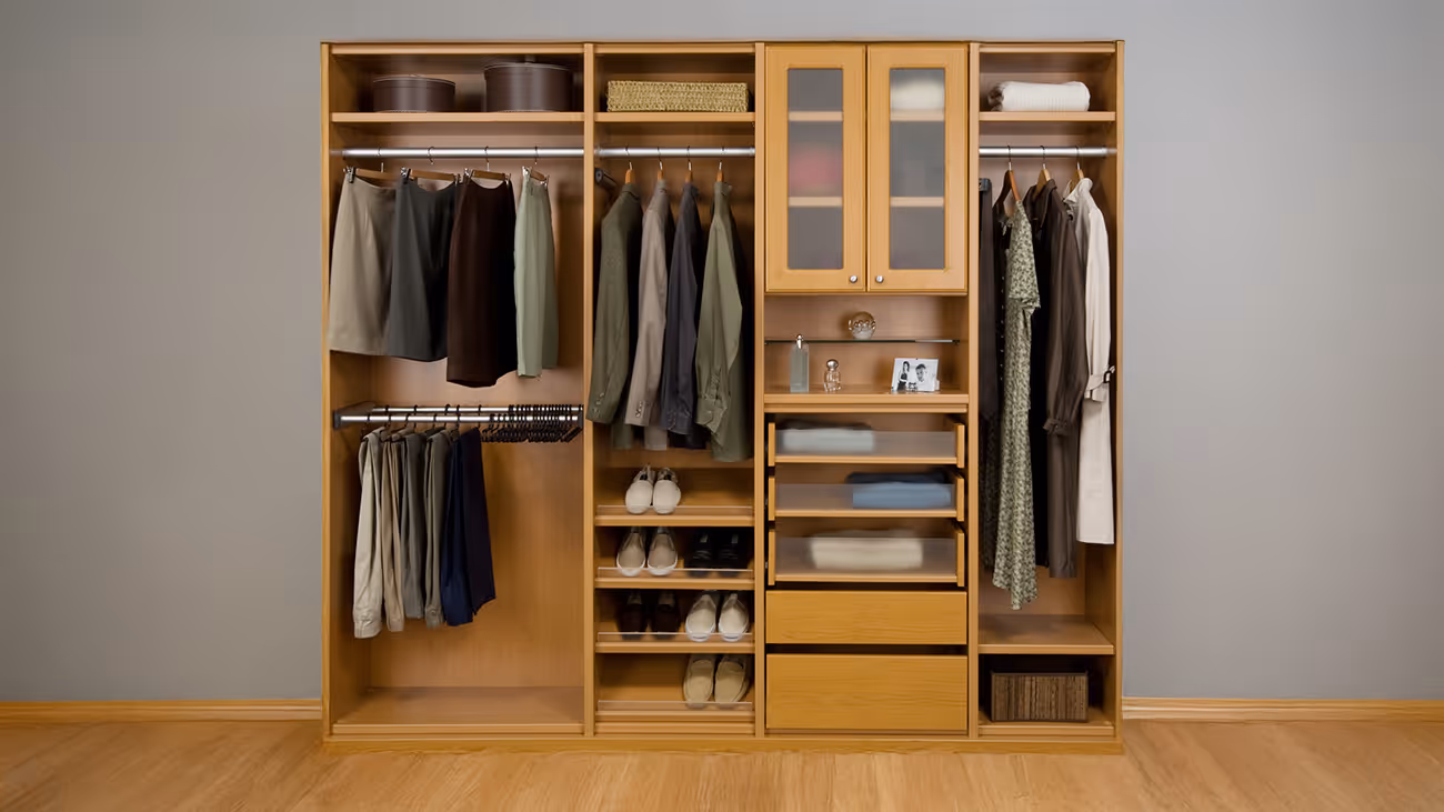Closets by Design Reach in Closet in Regency Finish