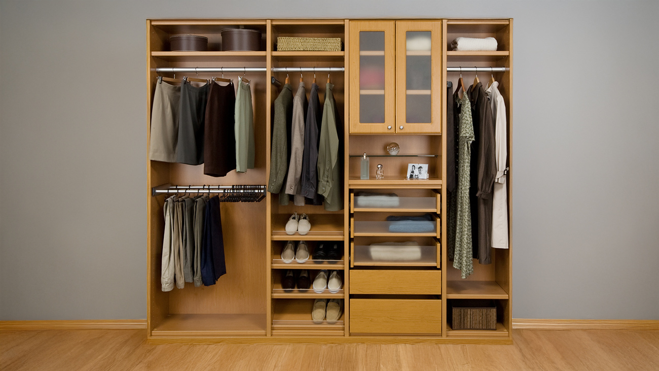 Closets by Design Reach in Closet in Regency Finish