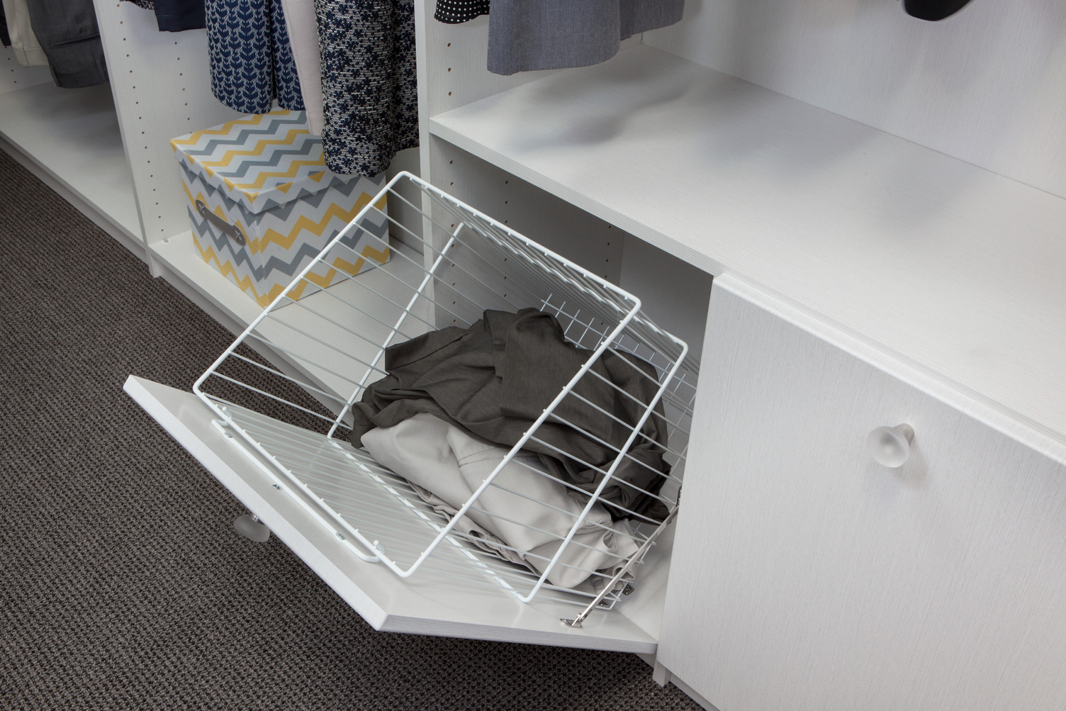 closets by design laundry baskets