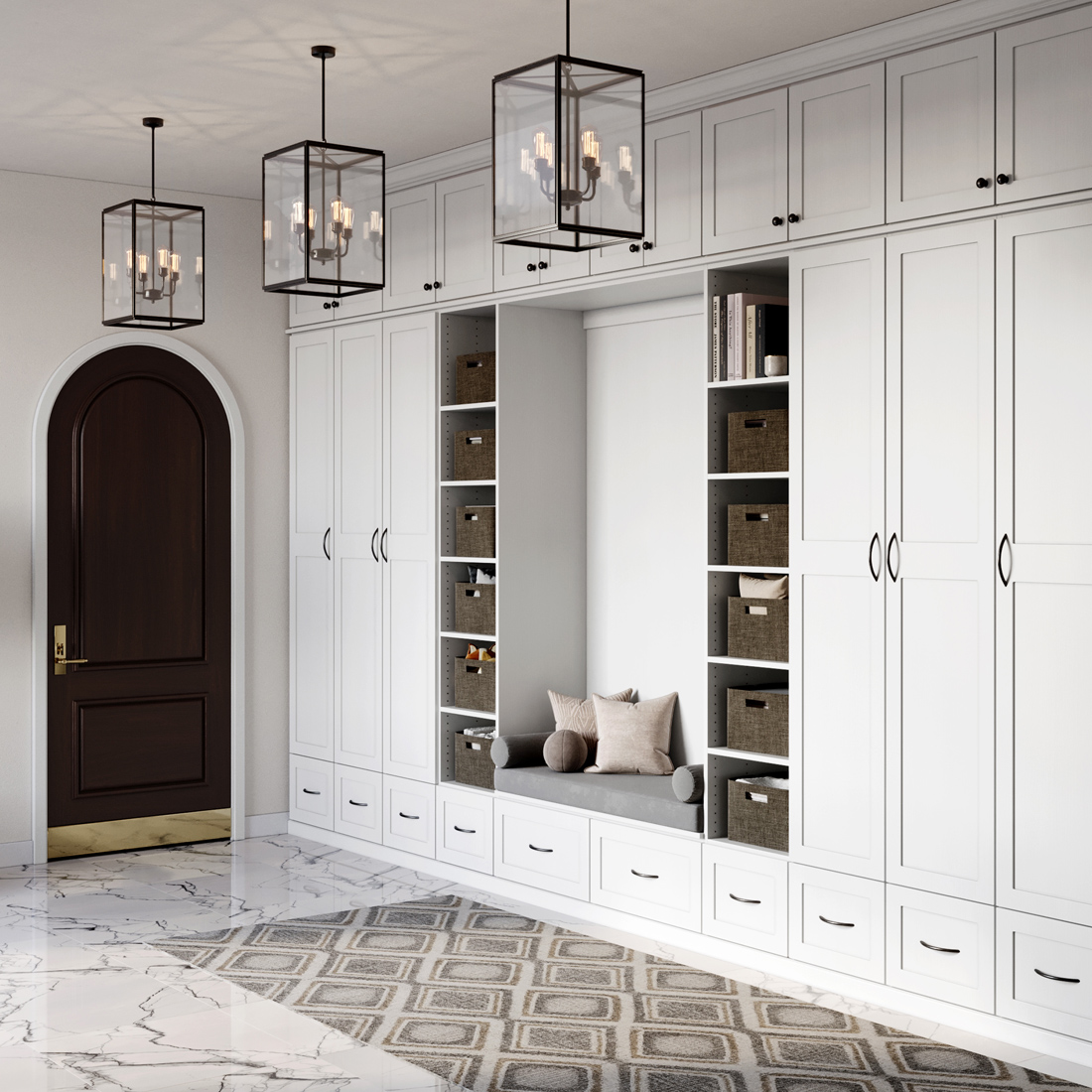 Closets by Design Mudroom in Light Teak finish