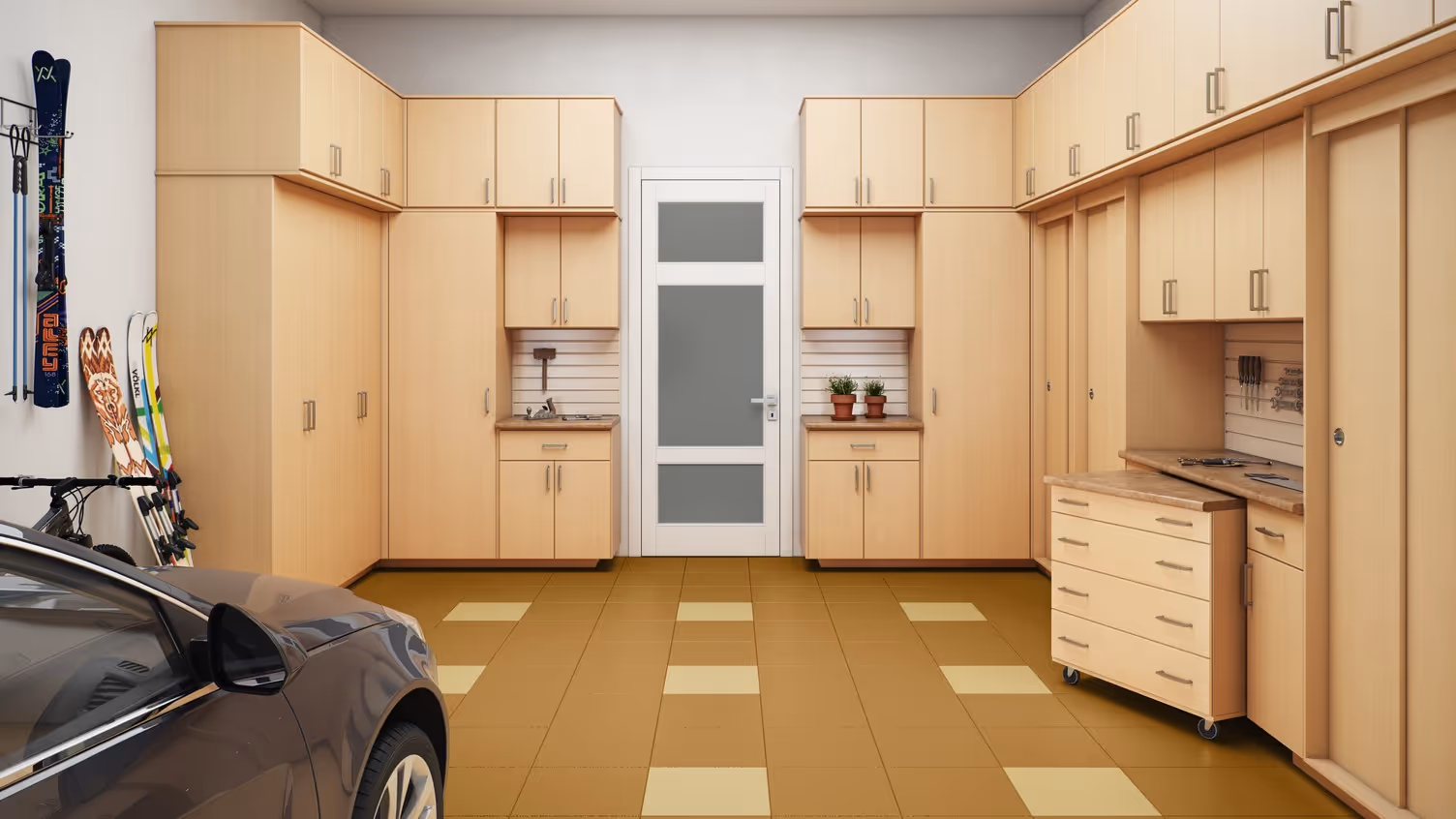 Closets by Design Garage in Hard Rock Maple EverydayII finish
