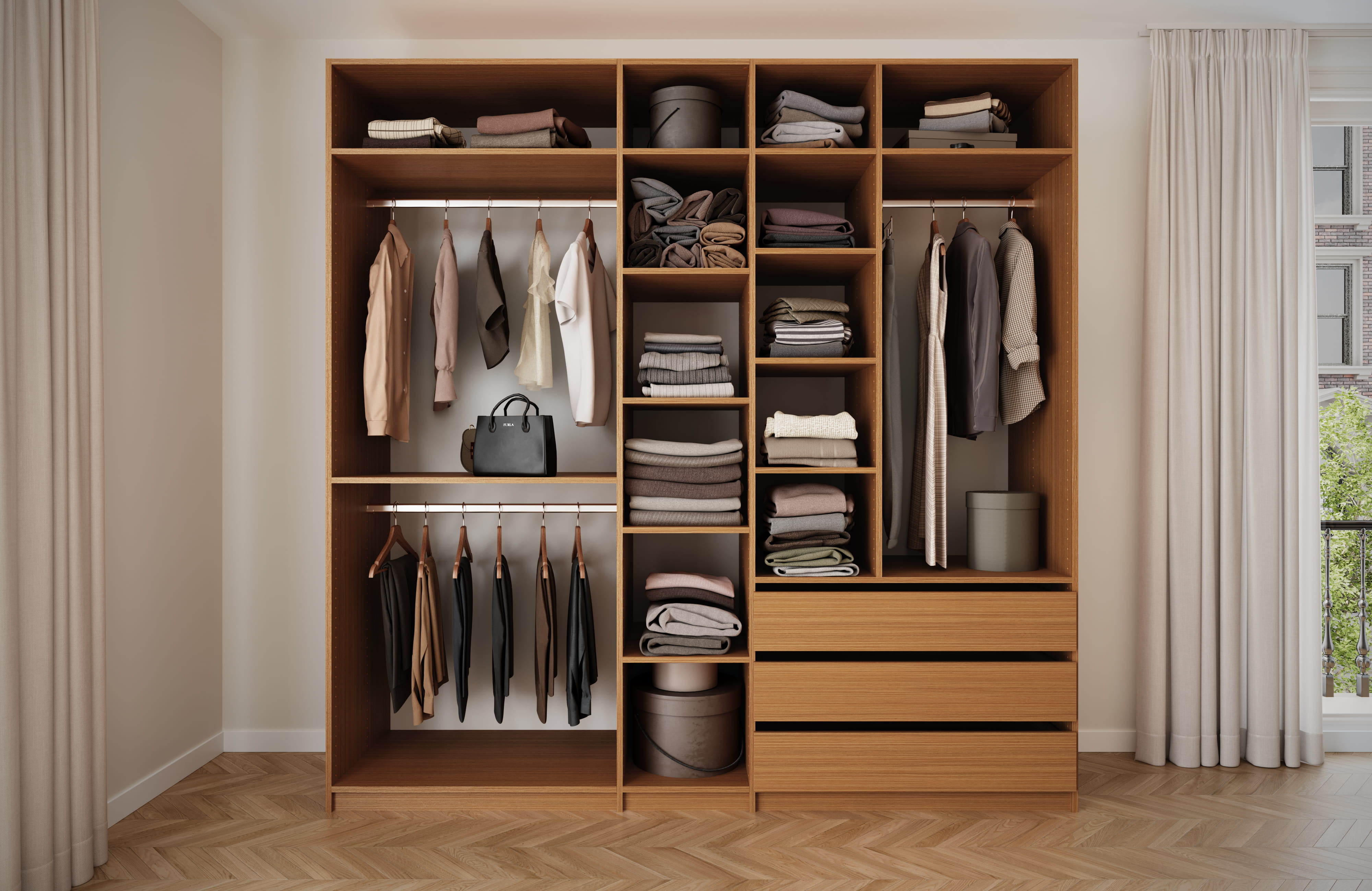 Closets by Design Wardrobe Closet in Brio Finish
