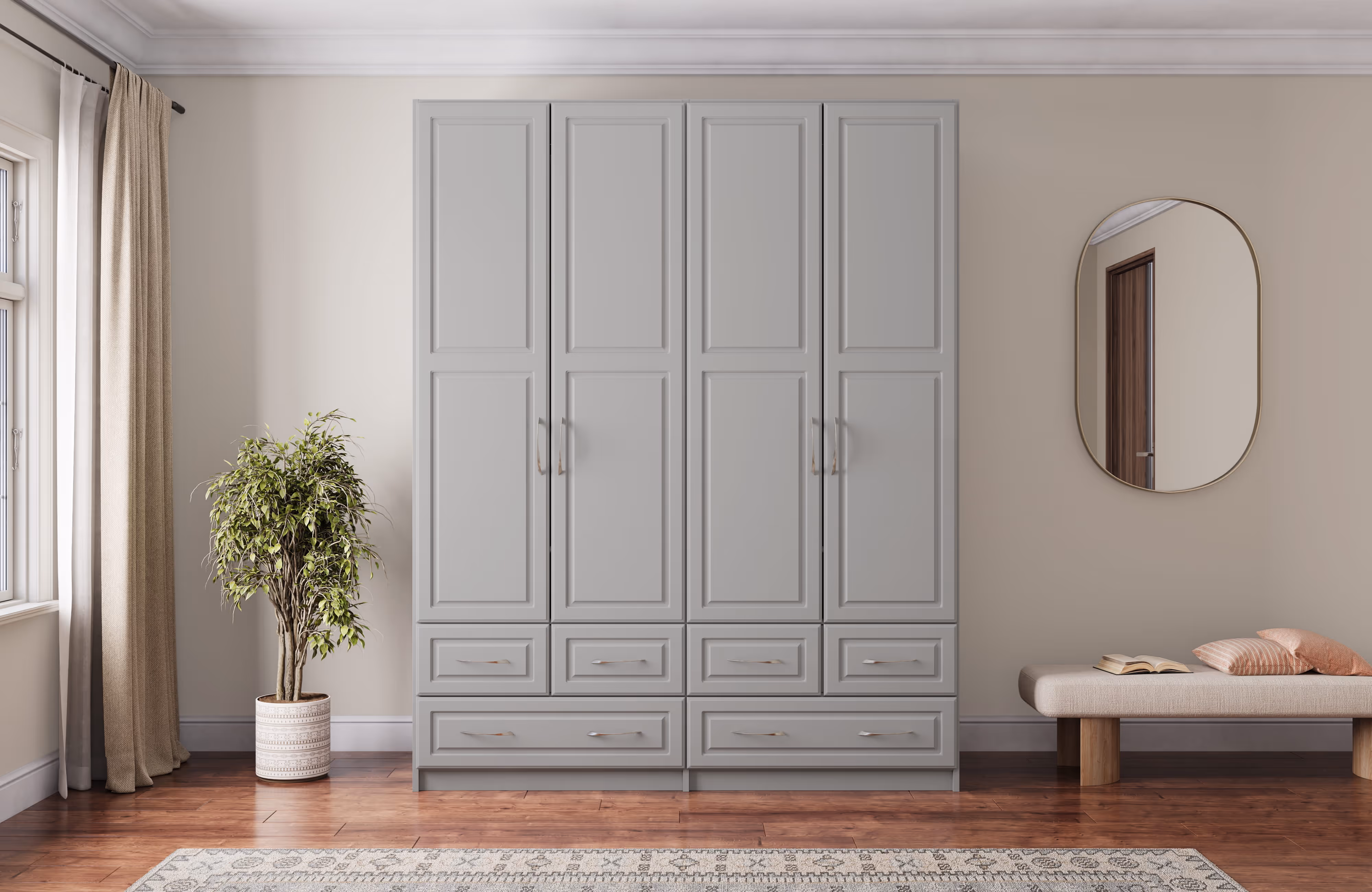 Closets by Design Wardrobe Closet in White Classic Finish