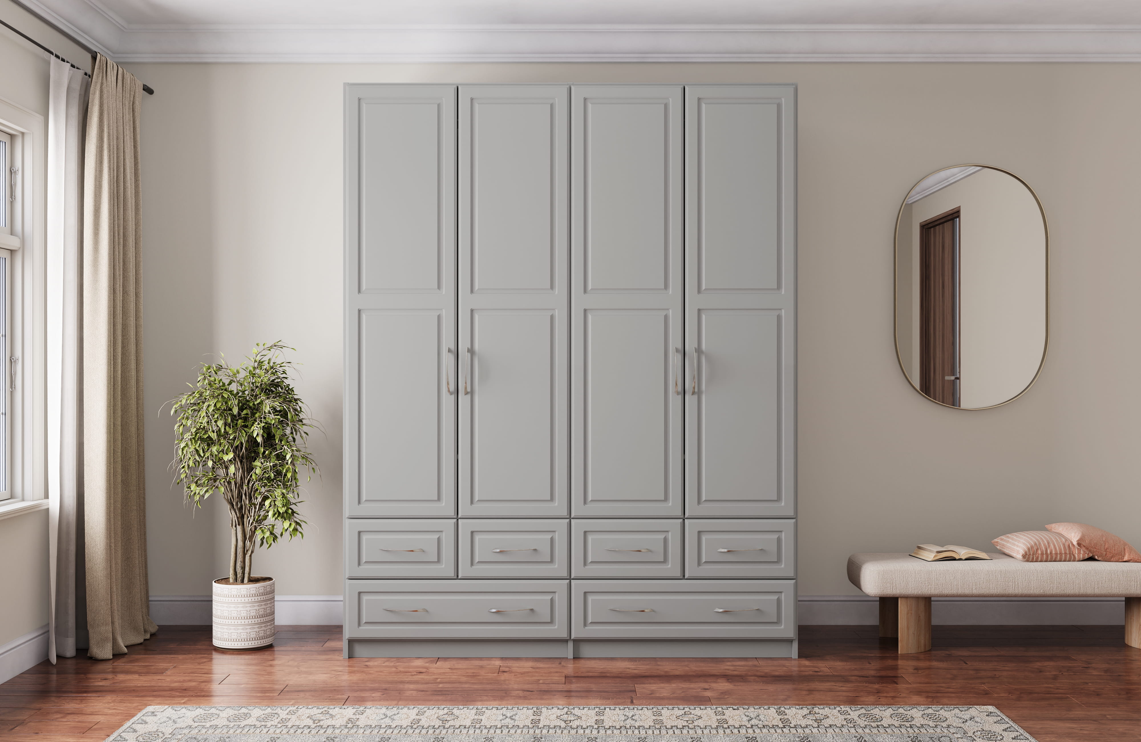 Closets by Design Wardrobe Closet in White Classic Finish