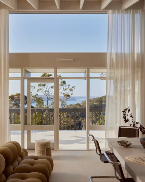 Living room large window view.