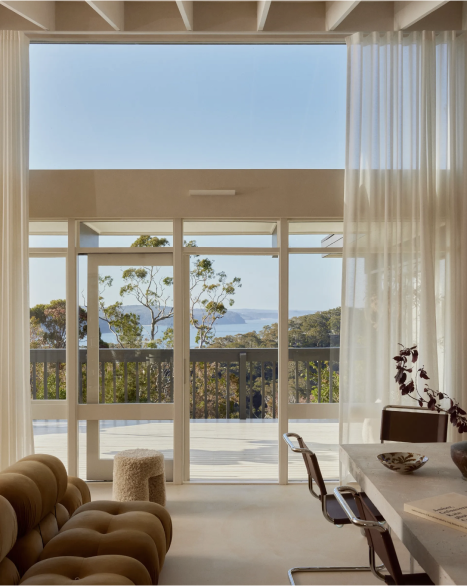 Living room large window view.