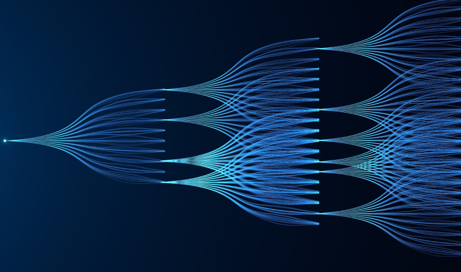 A man driving a car with blue lights illuminated, focused on the road ahead.