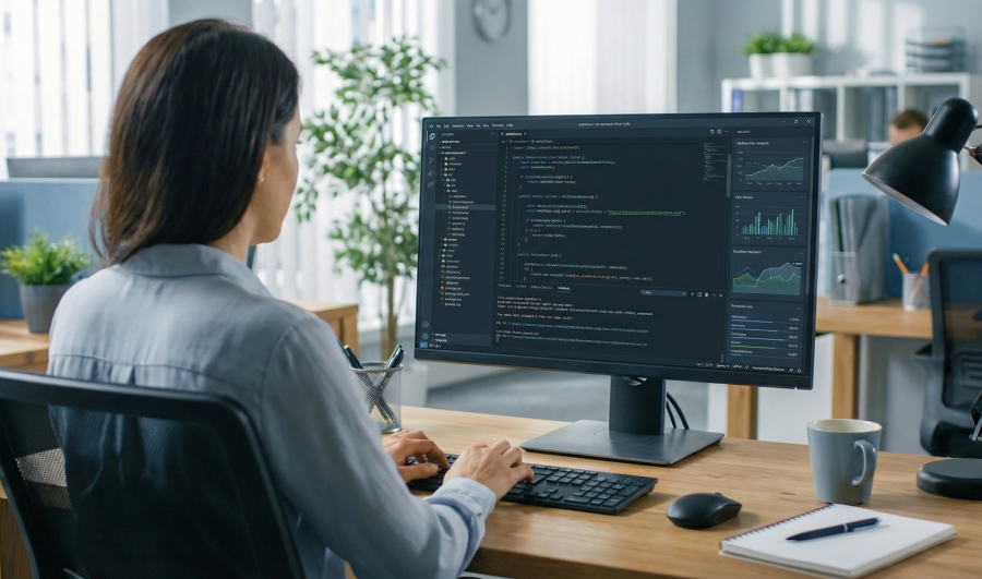 Rear view of an Audi car highlighting the elegant logo.