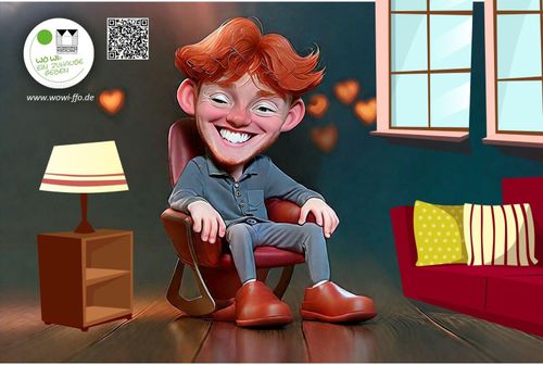 Karikatur eines Mannes