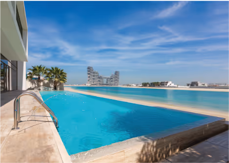 Private swimming Pool on the West Beach