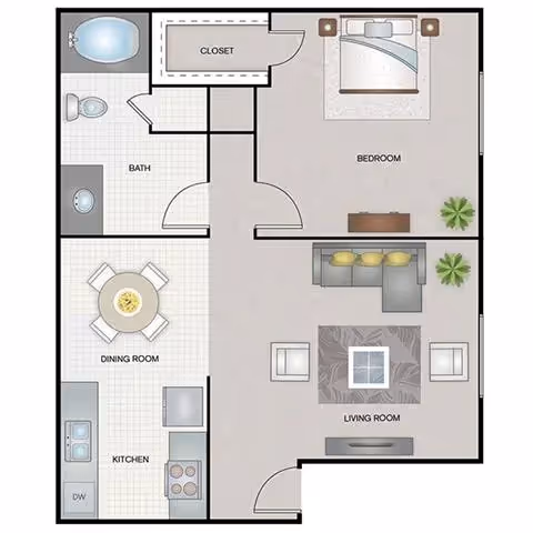 1 Bedroom layout