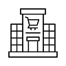 A black and white image of a building logo
