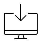 A black and white photo of a clock tower logo