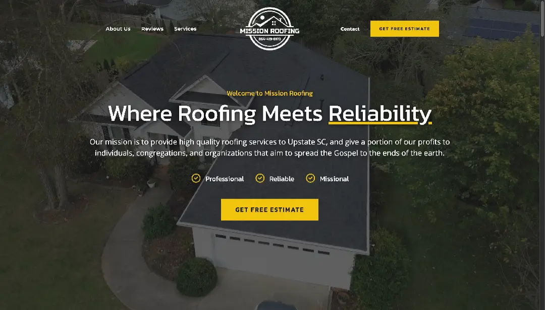 Mission Roofing Website
