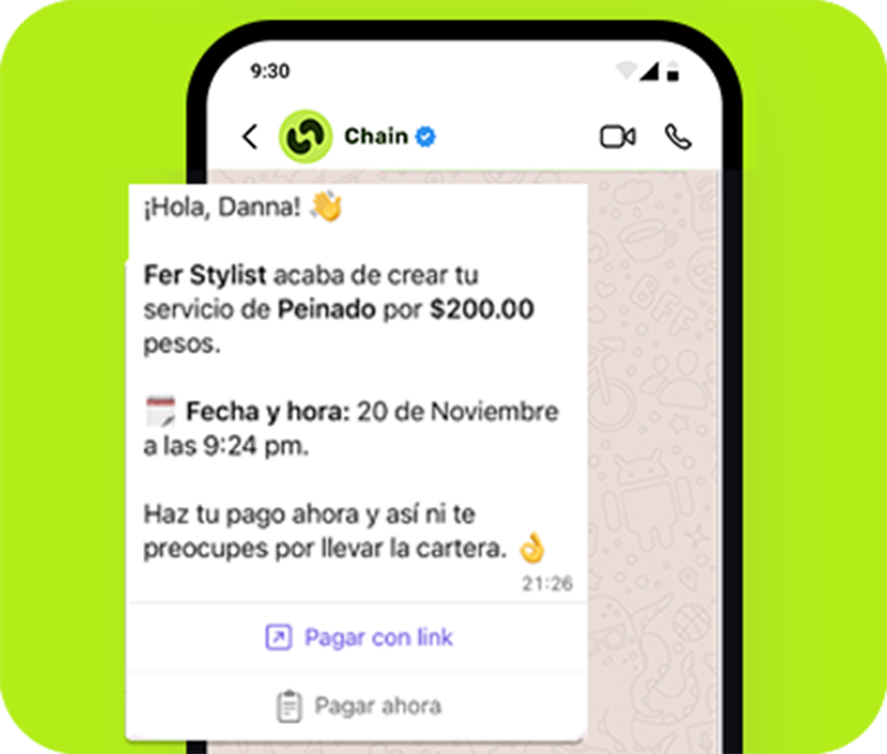 Recordatorios de cobro Chain