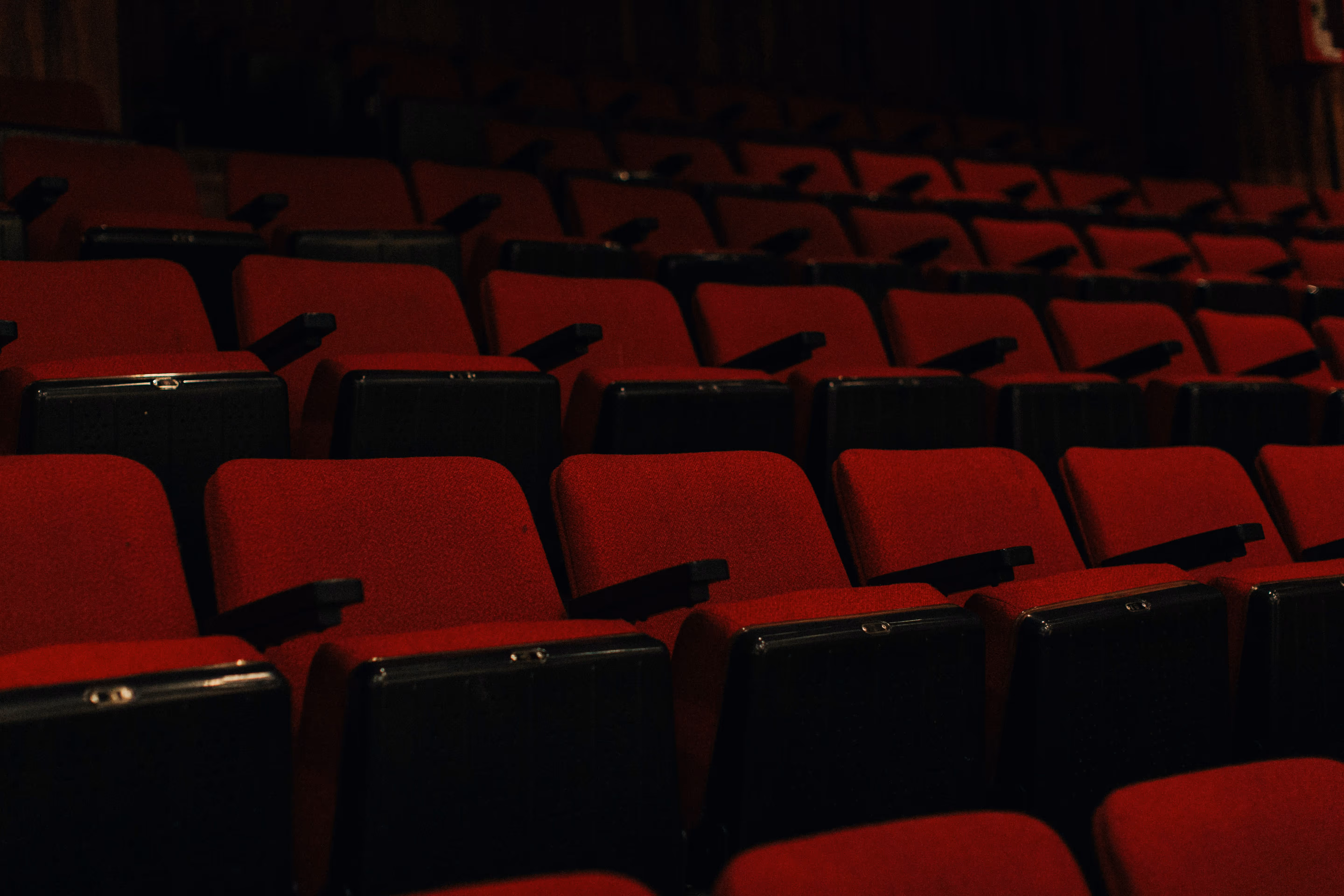 Movie theater seating stock photo