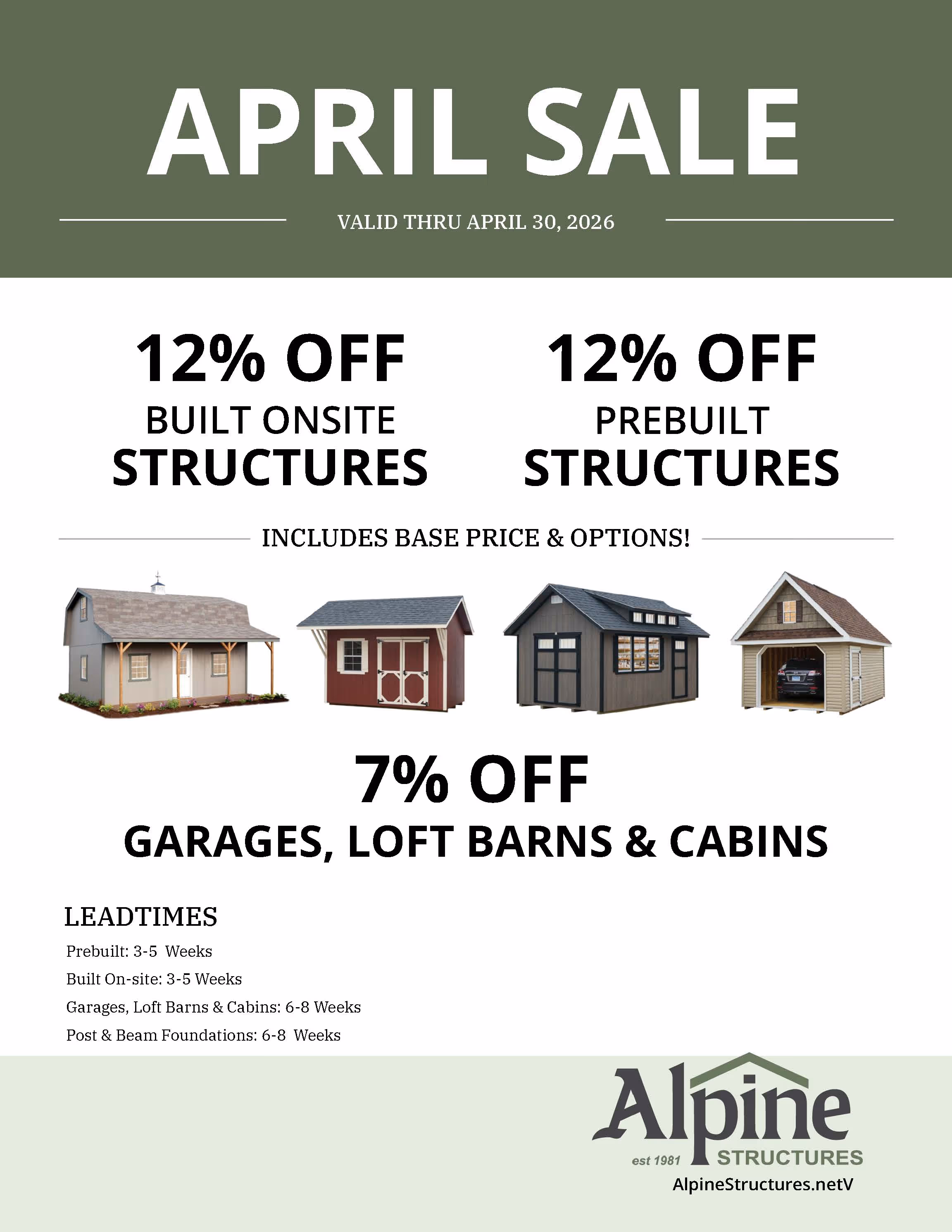 March Sale Valid Thru March 31
