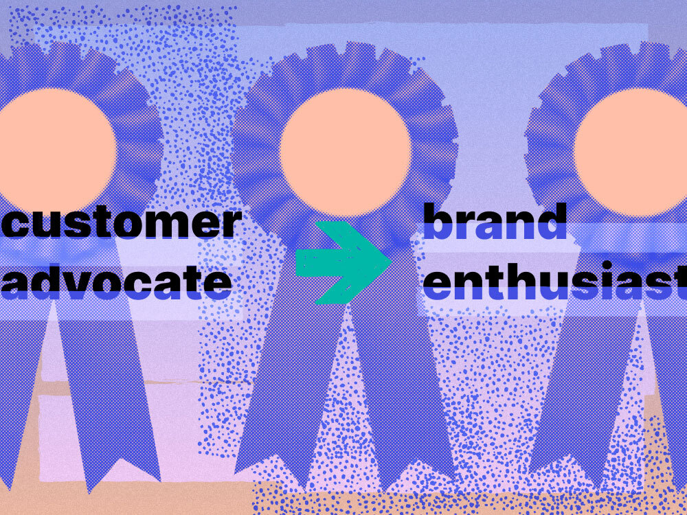 An image showing that the term customer advocate should be replaced with brand enthusiast