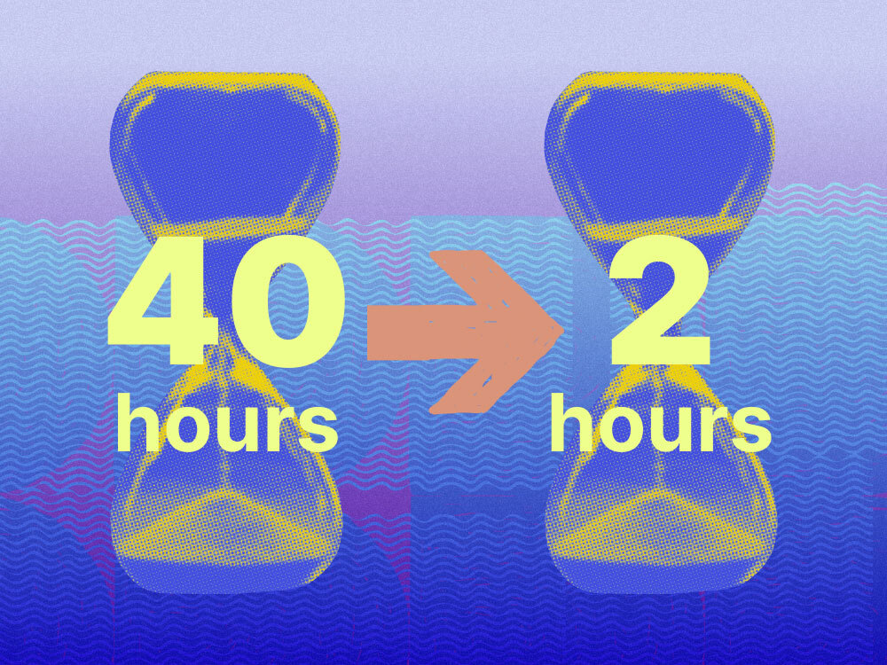 Saving time from forty hours to two hours