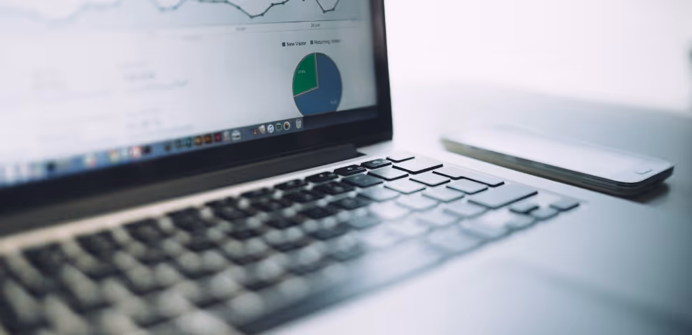 Open laptop screen on a desk