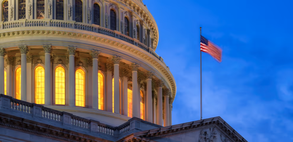 Image of capital building and American flag