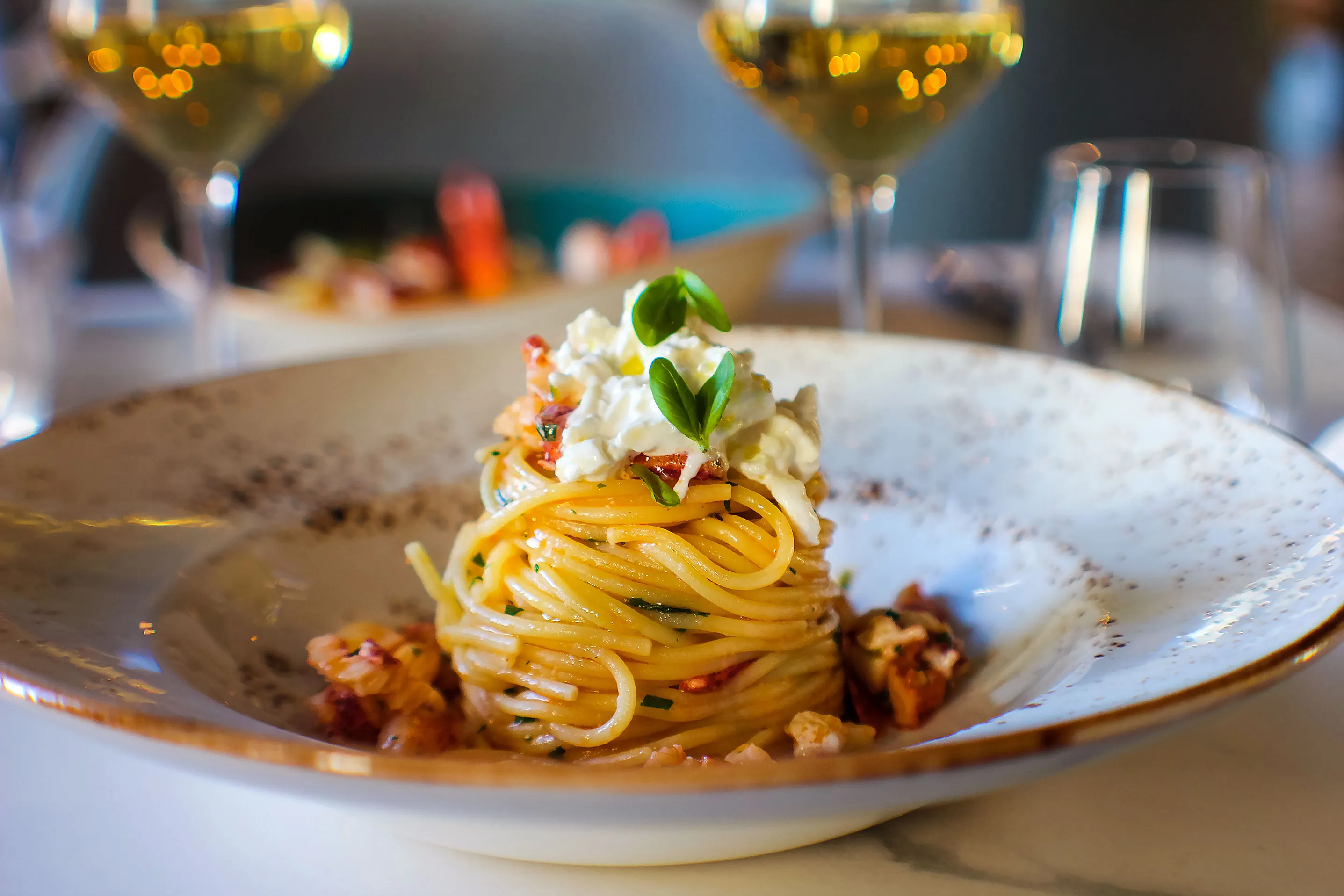 A plate with pasta