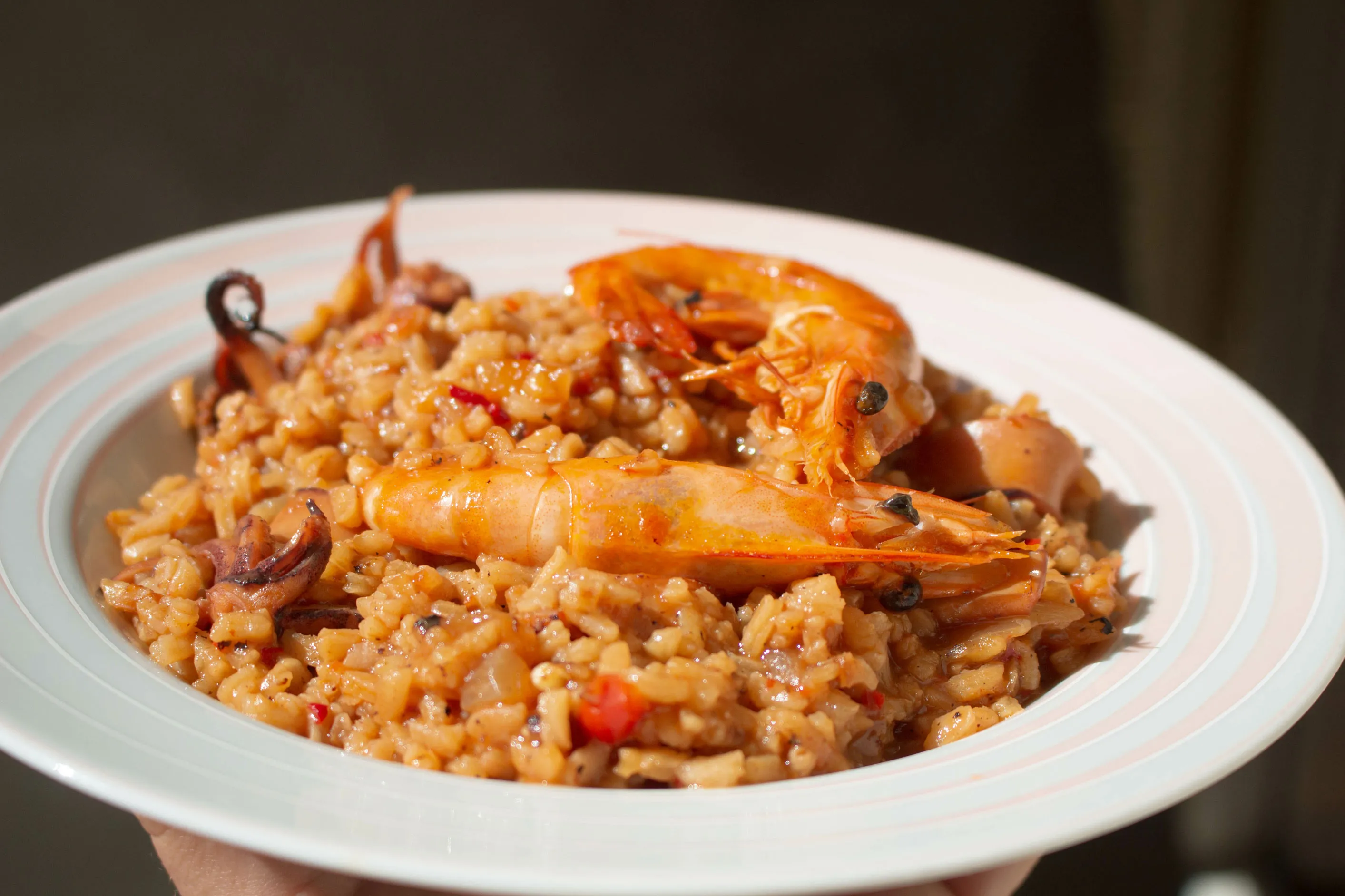A food dish with seafood