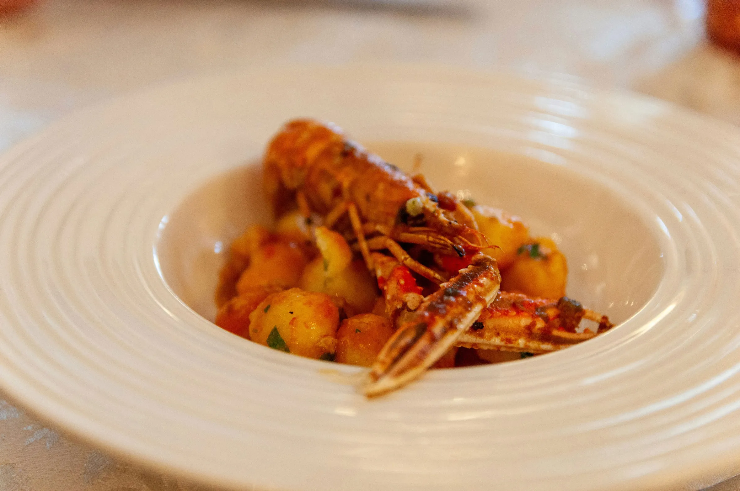A food dish with seafood